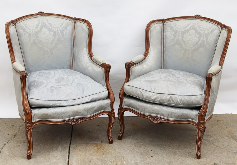 Pair of French Upholstered Armchairs (1 of 7)