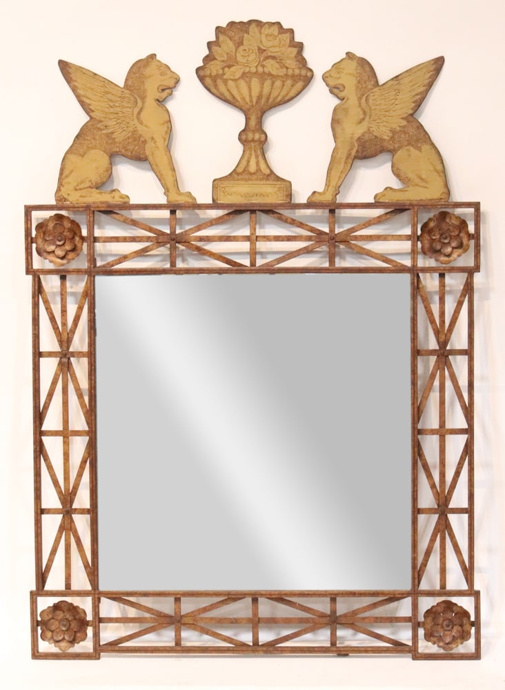 Mirror in Tole Painted Wrought Iron Frame (1 of 5)