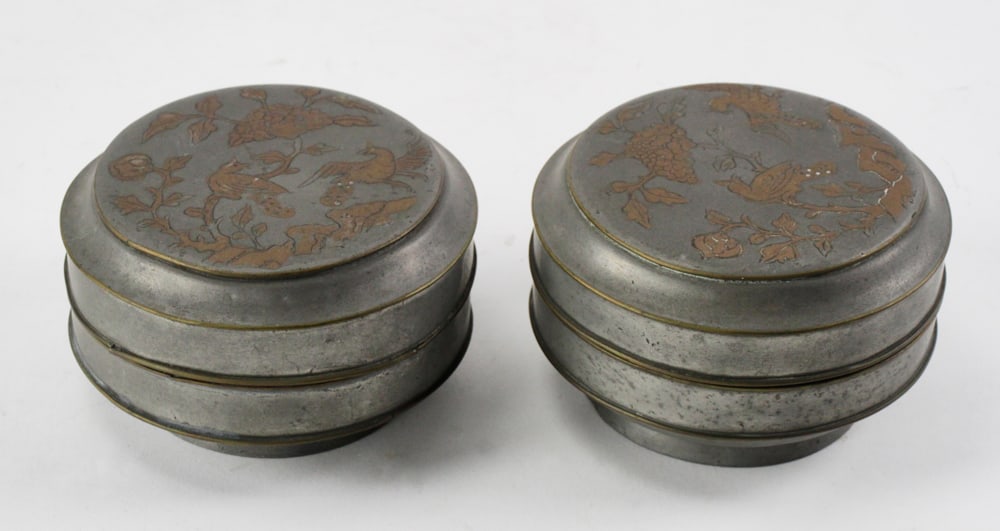 Pair of Chinese Pewter Boxes (1 of 9)