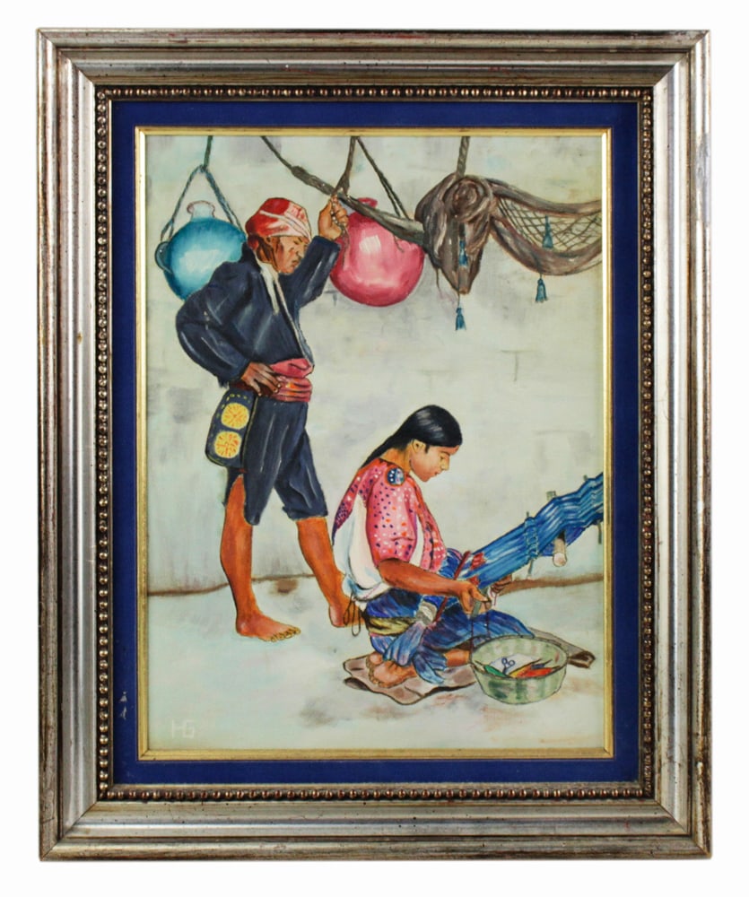 El Tejar Guatemala, Oil on Canvas, Initialed HG (1 of 10)