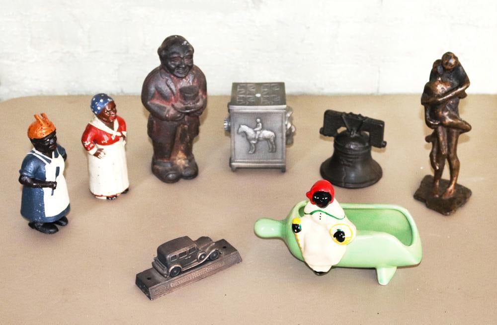 Assorted Banks and Doorstops: Assorted banks and doorstops. Provenance: Private Collection, Dover, Massachusetts.