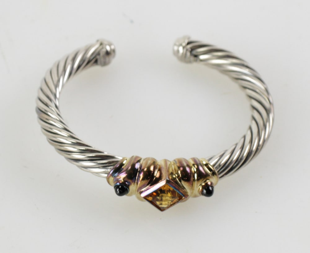 David Yurman 14k, Sterling and Citrine Bracelet (1 of 9)