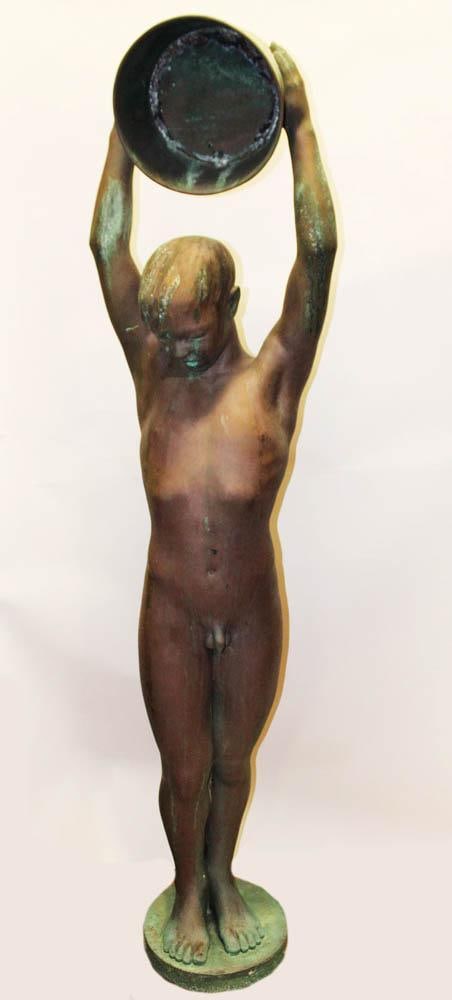 Mid 20thC European Bronze Fountain, Boy with Bucket (1 of 8)