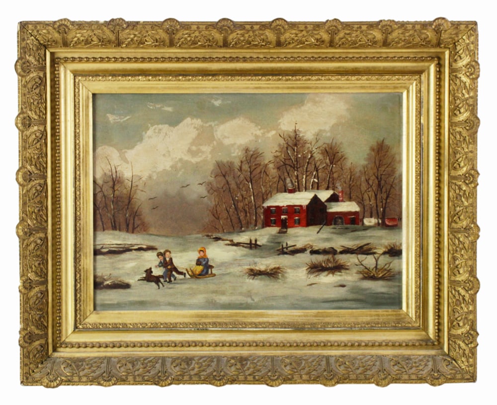 1880s New England Winter View, Oil on Canvas (1 of 8)