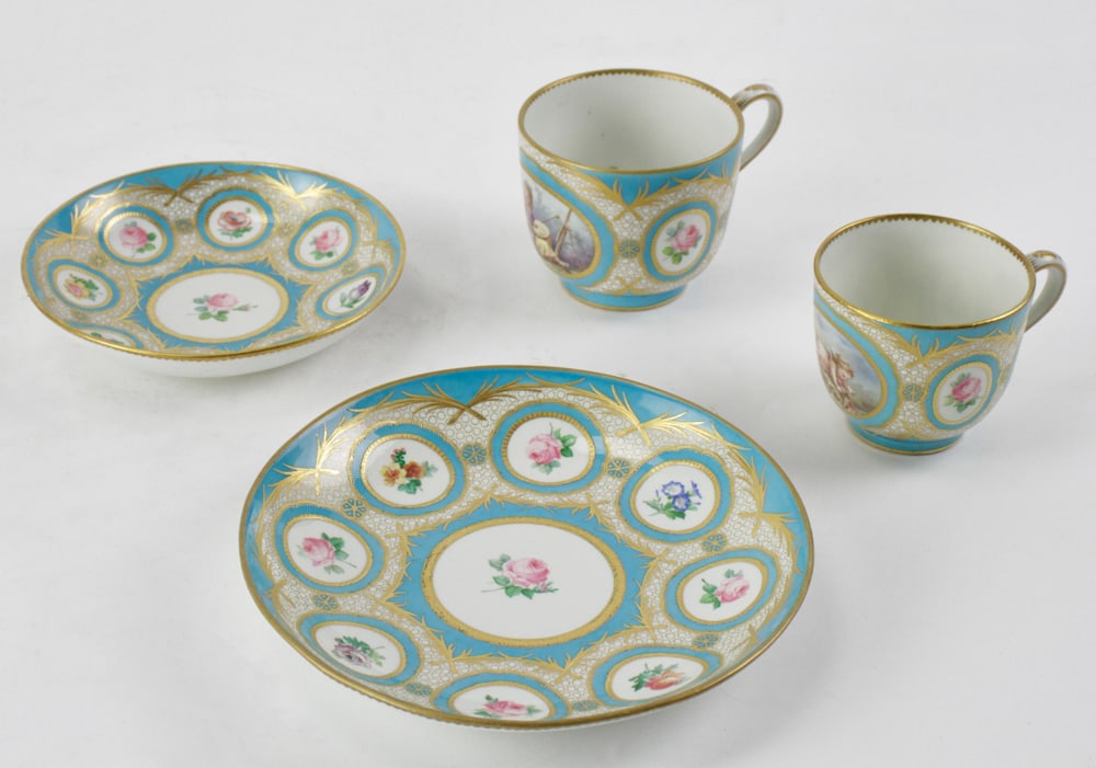 19thC Sevres Cups and Saucers, Jacquel, Paris (1 of 9)