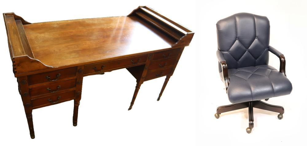 Beacon Hill Style Mahogany Desk with Armchair (1 of 16)