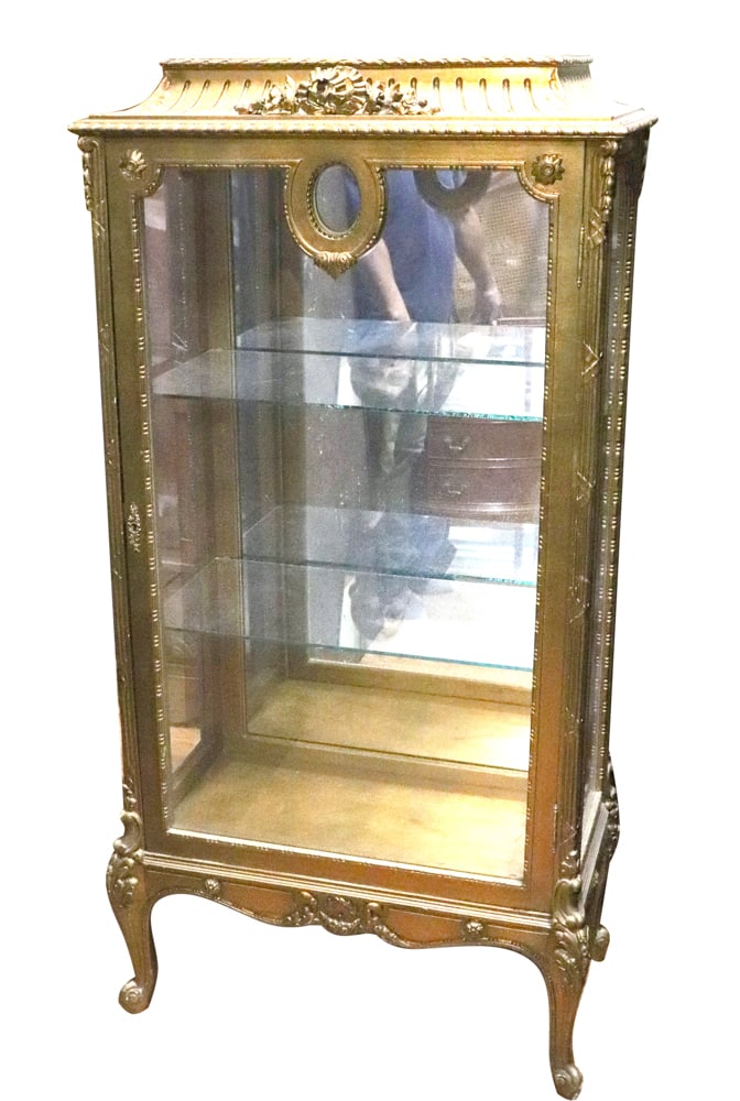 Early 20th Century French Style Giltwood Curio Cabinet (1 of 6)
