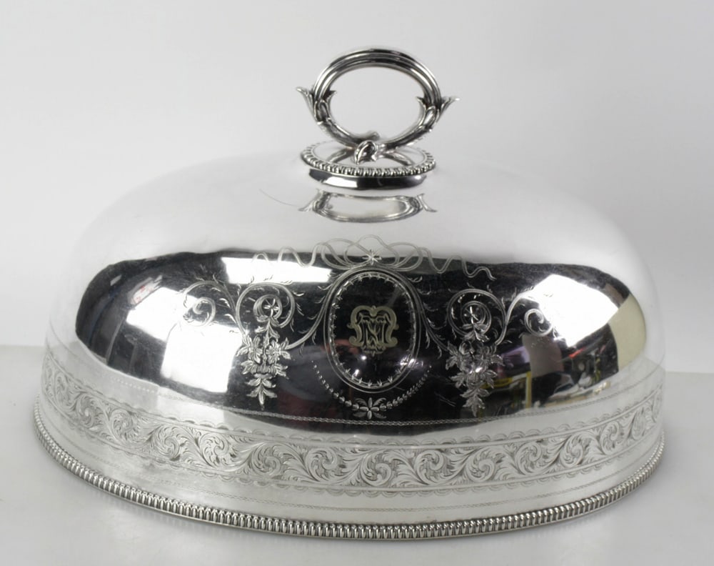 Large 19th Century English Silver Platter Dome (1 of 12)