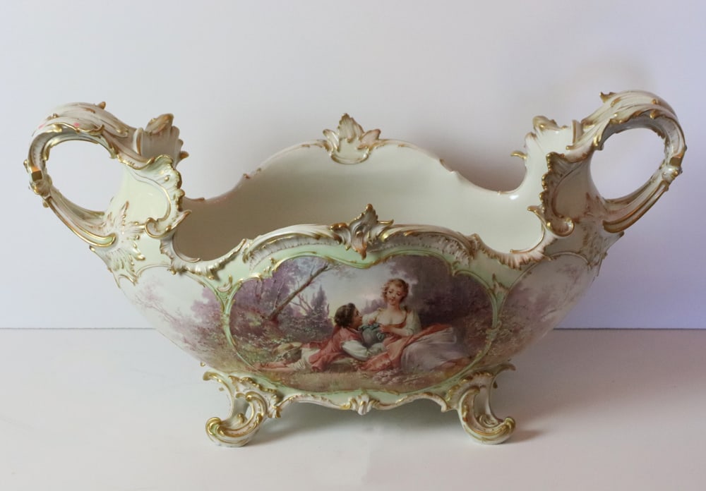 Early 19thC KPM Porcelain Gondola-style Handled Urn (1 of 12)