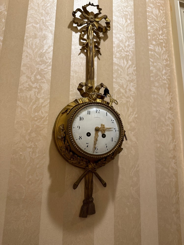 Antique Tiffany & Co. Gilt Bronze Cartel Wall Clock (1 of 1)
