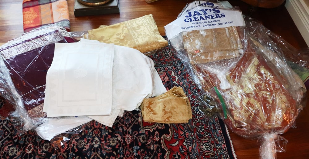 Group of Dining Table Linens: Group of dining table linens.