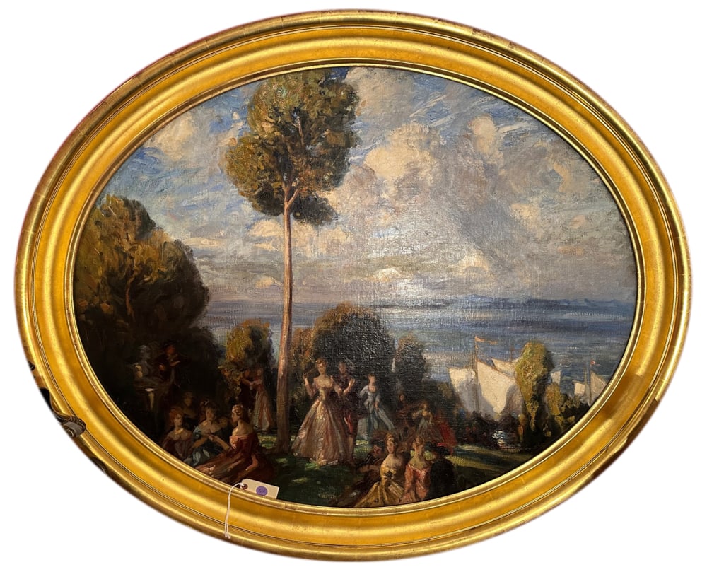 19thC Continental, Garden Party, Oil on Canvas (1 of 4)