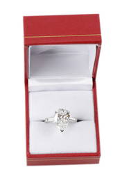 Platinum and Fancy Pear Shape Diamond Solitaire Ring