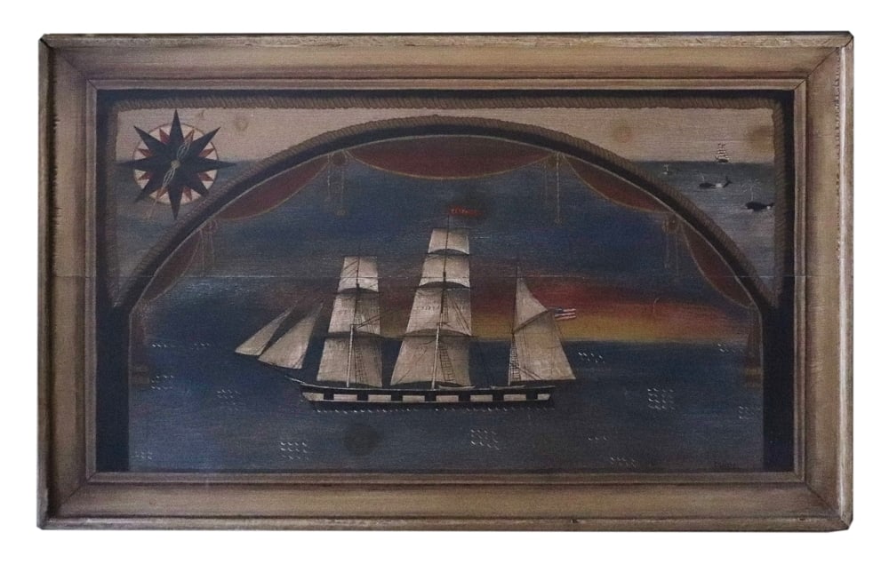 Phipps, Painted Portrait of the Ship "Ellen": Phipps, painted portrait of the ship "Ellen", 23" x 36". Provenance: Manchester-by-the-Sea, Massachusetts collection.