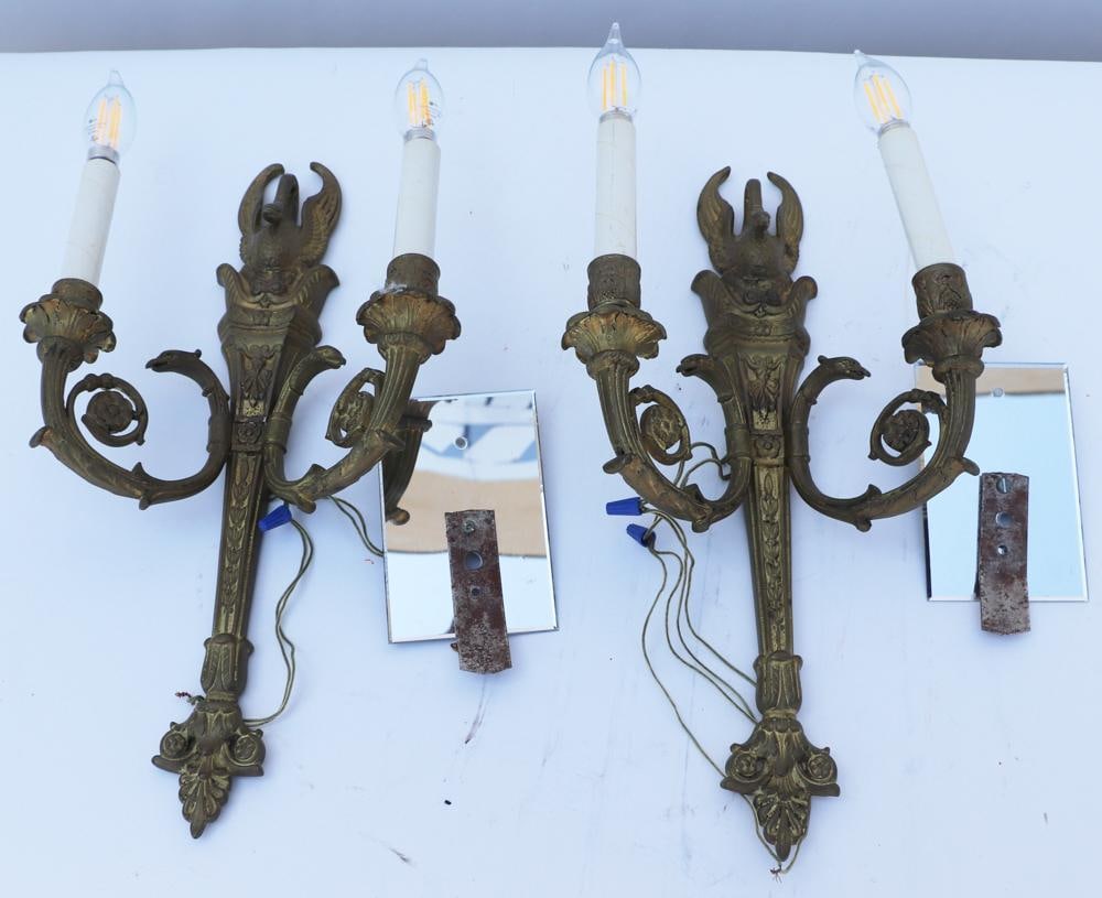 Pair of French Bronze Sconces (1 of 7)