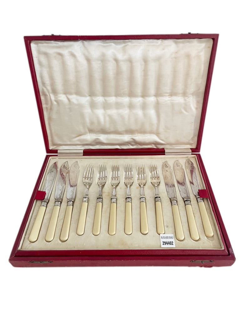English Flatware Set with Sterling Bands (1 of 4)