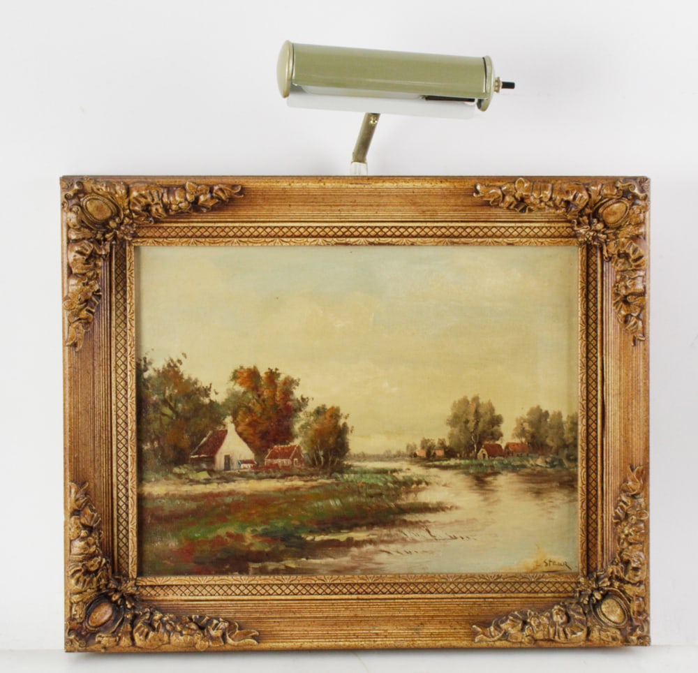 Farm Village Scene, Oil on Canvas (1 of 8)