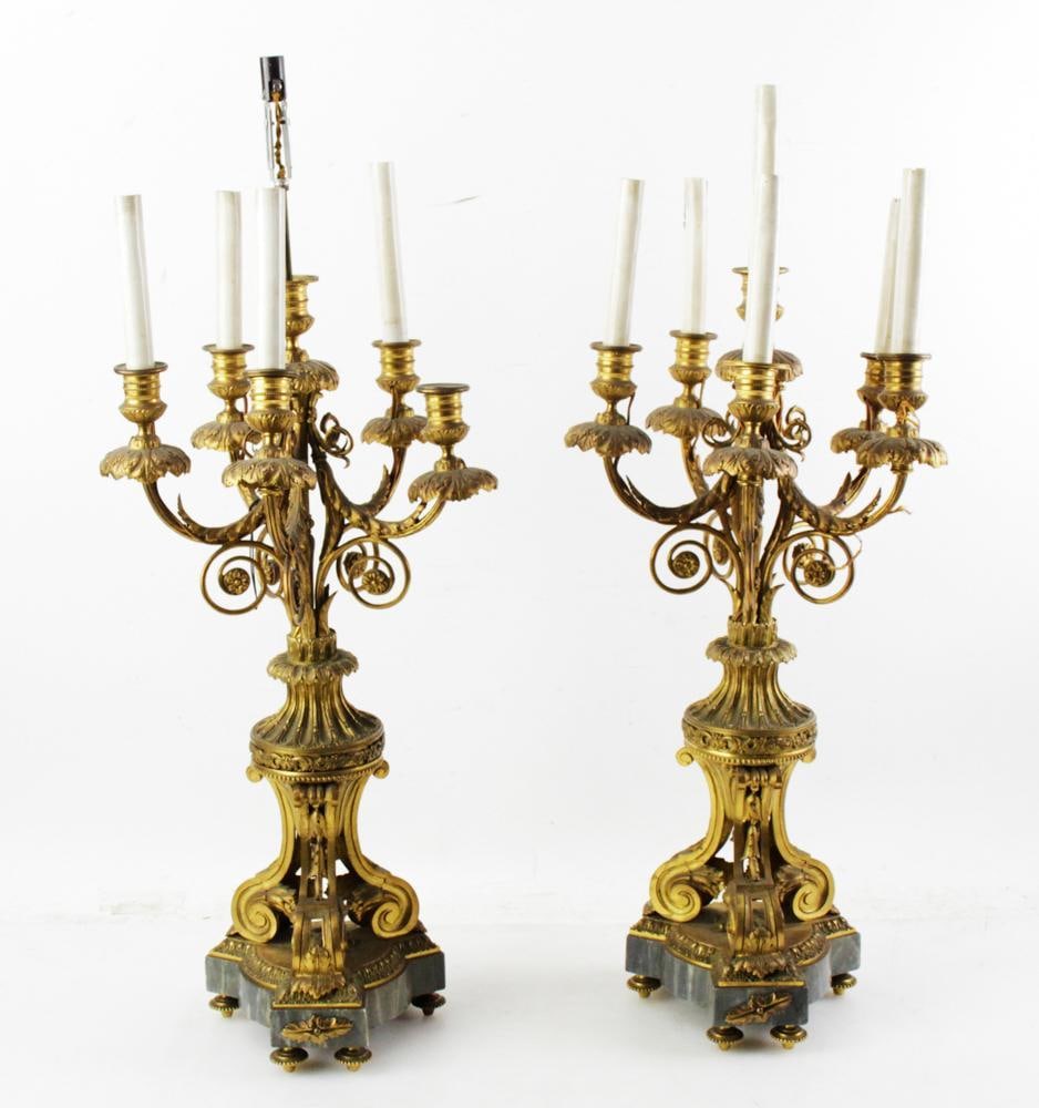 Pair of Antique French Bronze Candelabra (1 of 9)