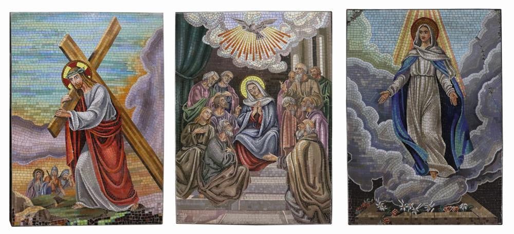 Set of Glass Mosaic Panels with Religious Scenes (1 of 13)
