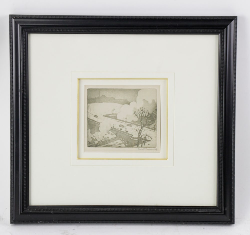 Everett Longley Warner, "Train Bridge", Engraving (1 of 8)