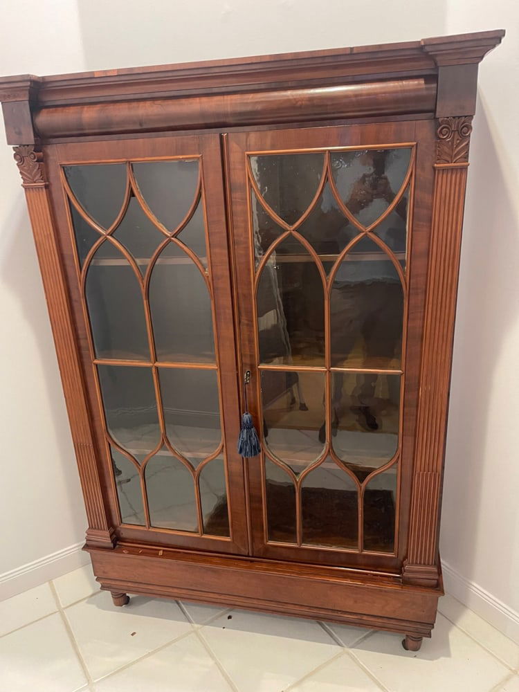 19thC Mahogany Bookcase with Double Glass Doors (1 of 3)