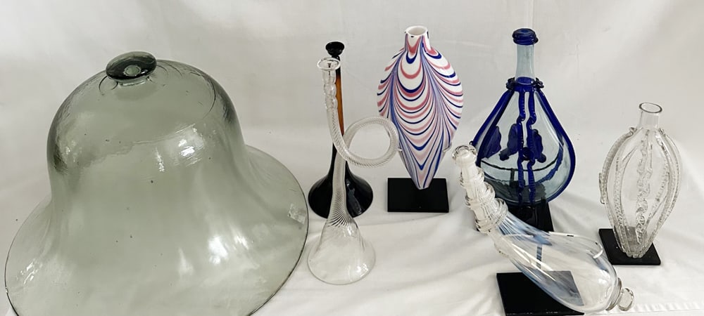 Assorted Glass Items, Dome, Flasks, Horns (1 of 2)