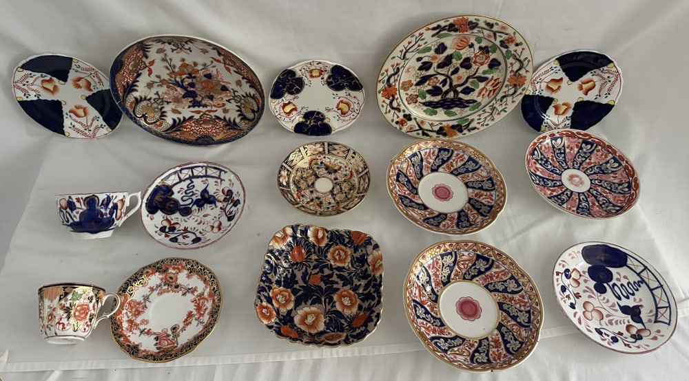 19thC English Hand-Decorated Porcelain Pieces (1 of 2)