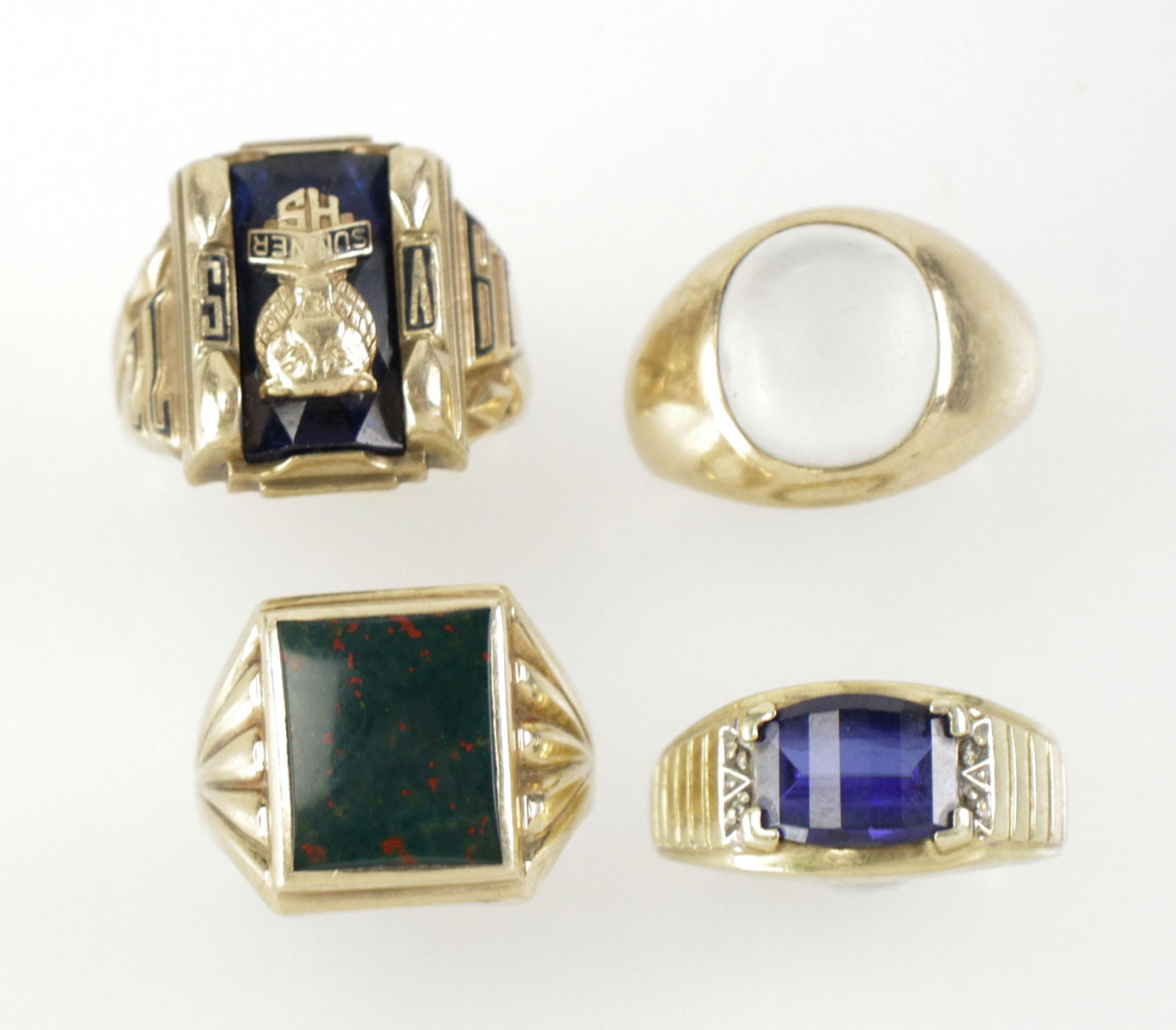 Four Men's 10k Yellow Gold Rings (1 of 1)