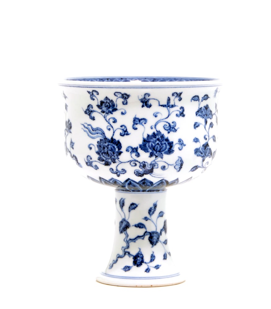 Rare Chinese Blue and White Stem Cup (1 of 8)