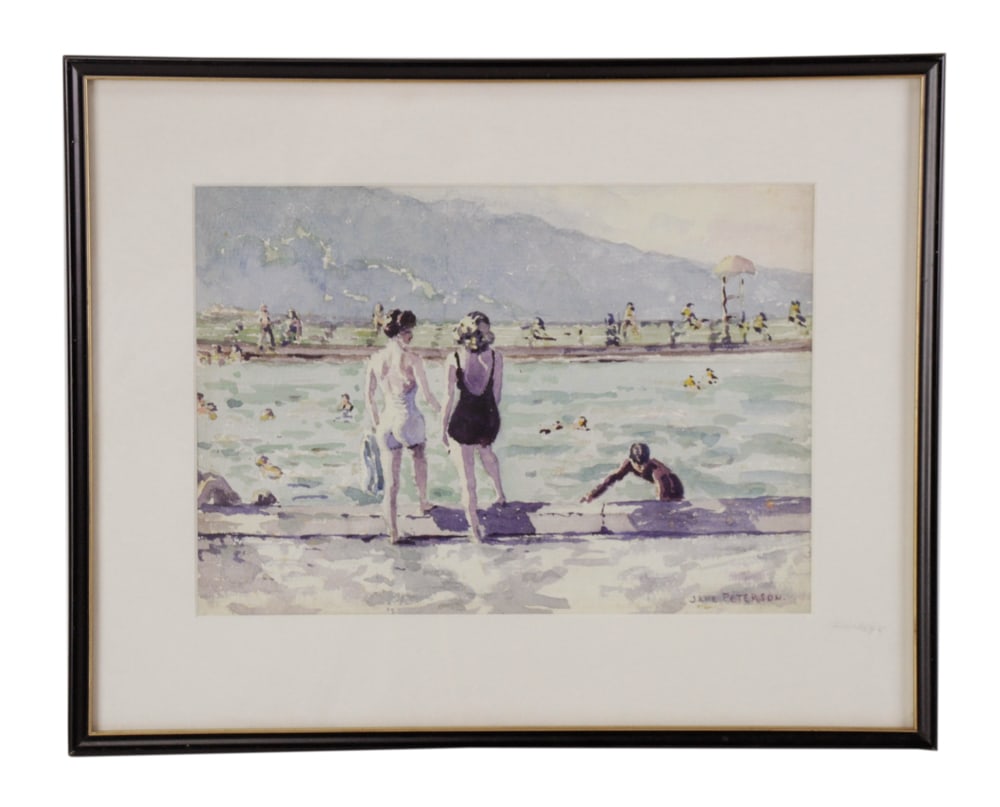 Jane Peterson, At the Pool, Watercolor (1 of 6)