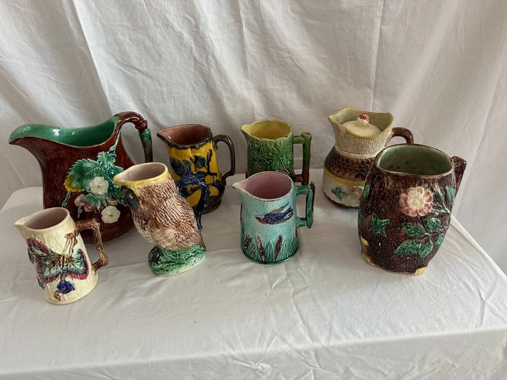 Assorted Majolica Pitchers (1 of 4)