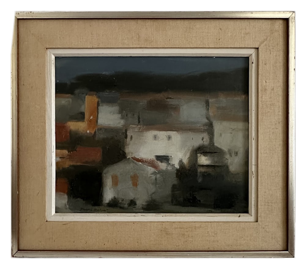 Philip Malicoat, La Cachere Vai France, Oil on Canvas: Philip Malicoat (Provincetown artist), "La Cachere Vai France", oil on canvas, dated 1961, 16" x 20", framed 23" x 27". Provenance: Estate of Howard D. Monroe, Jr., West Palm Beach, Florida.