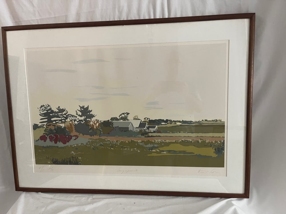 Robert Dash, "Sagaponack", Serigraph: Robert Dash, "Sagaponack", hand-colored serigraph, edition 8/10, 27" x 38". Provenance: Estate of Howard D. Monroe, Jr., West Palm Beach, Florida.