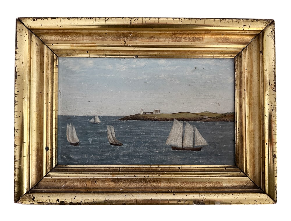 Late 19thC American Primitive, Marblehead Harbor (1 of 5)