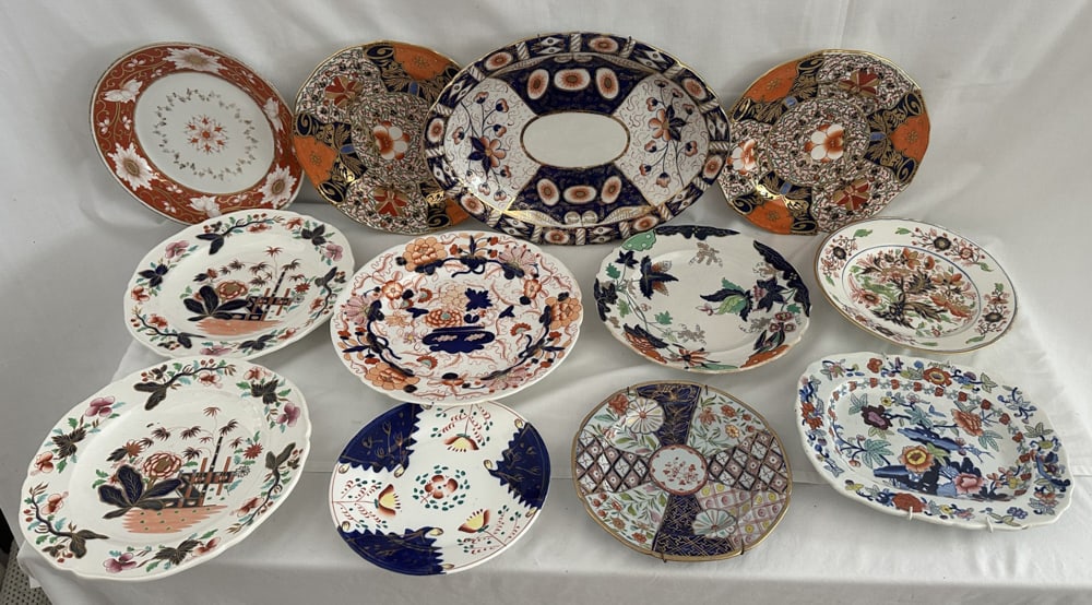Assorted 19thC English Hand-Decorated Plates (1 of 1)