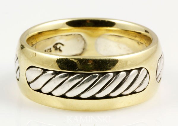 David Yurman 18K Yellow Gold and Sterling Ring: David Yurman, 18K yellow gold and sterling ring, size 10, approximately 0.5 oz/ 11 DWT TW, having original box.