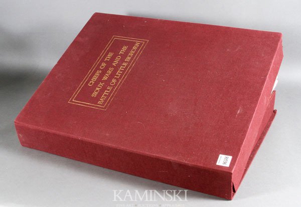 Early Photography of Native Americans: Lot of early photography depicting Chiefs of the Sioux Wars and the Battle of Little Big Horn, approximately twenty-five images, each image is matted and reads verso "D. F. Barry Photography", 20"h x 