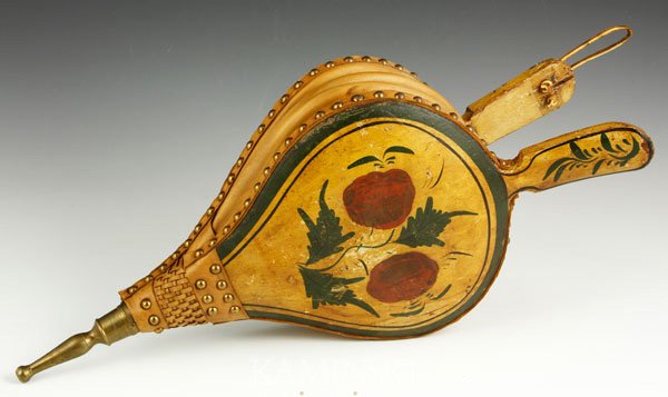 Paint Decorated Bellows: Paint decorated bellows, 17 1/2" l.