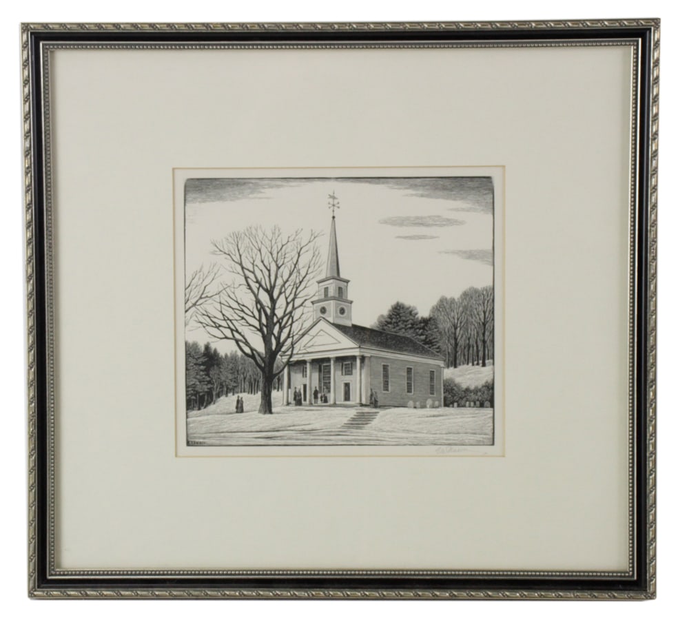 Thomas W. Nason, New England Church, Engraving (1 of 8)