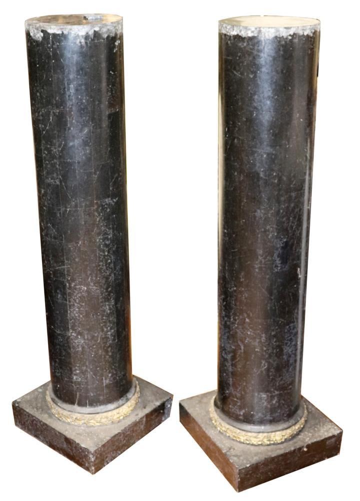 Pair of Classical Black Marble Pedestals (1 of 4)