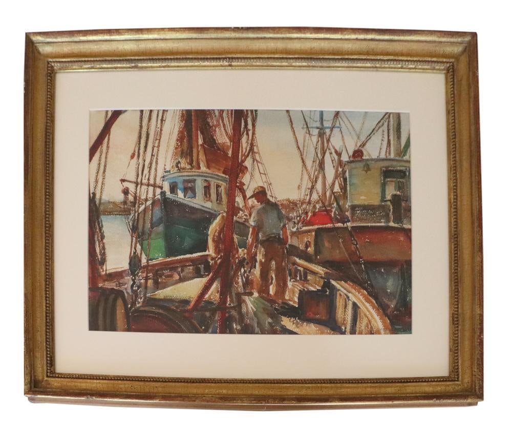 Cal Diehl, Gloucester Fishing Boats, Watercolor (1 of 7)