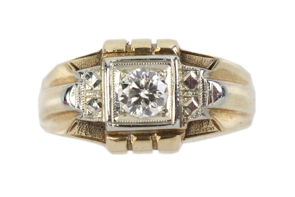 Men's 14k Gold and Diamond Ring (1 of 9)