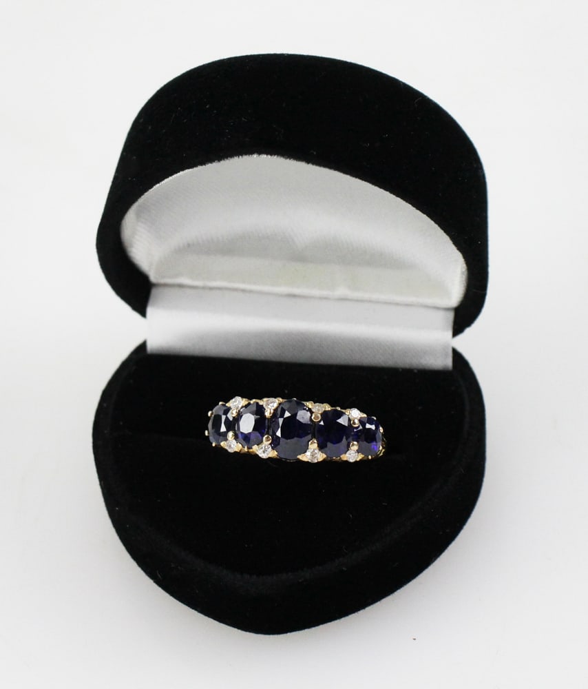 18k Gold Victorian Sapphire and Diamond Ring (1 of 11)