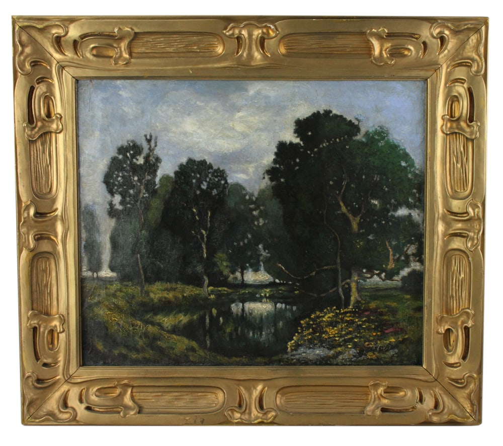 California Landscape, Oil on Canvas: California landscape, oil on canvas, 20" x 24", in original giltwood frame 28" x 32". Provenance: Estate of Howard D. Monroe, Jr., West Palm Beach, Florida.