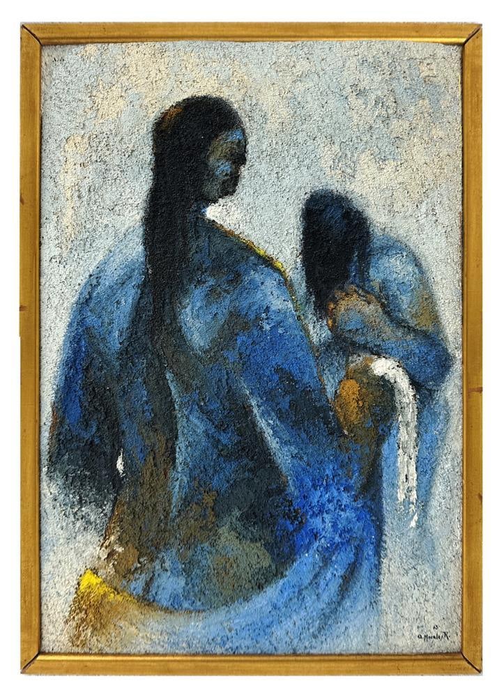 R. Morale, Portrait, Oil, Sand Paint (1 of 3)