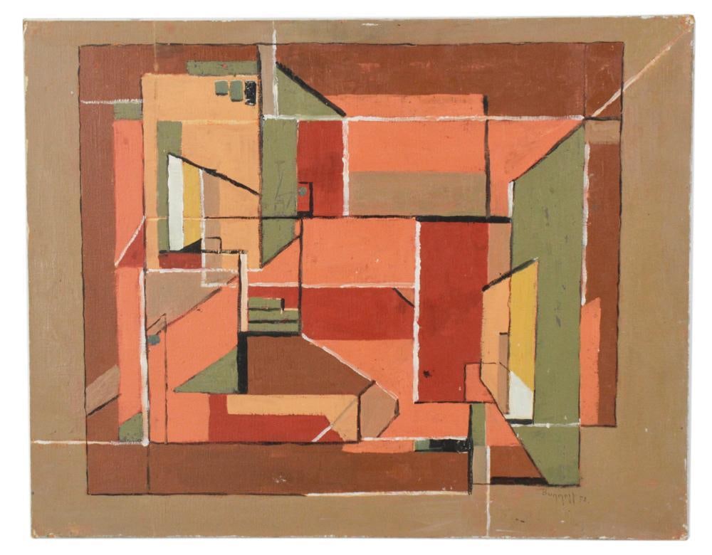 Charles Bunnell, Abstract, Oil on Masonite (1 of 8)