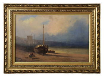 Aivazovsky, Study of Crimean Coast, Oil on Paper on Canvas
