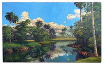 A. E. Backus, River View, Oil on Canvas