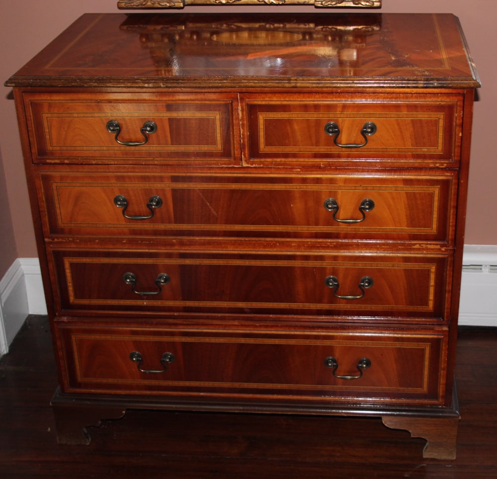 English Regency-style Inlaid Mahogany Chest (1 of 7)