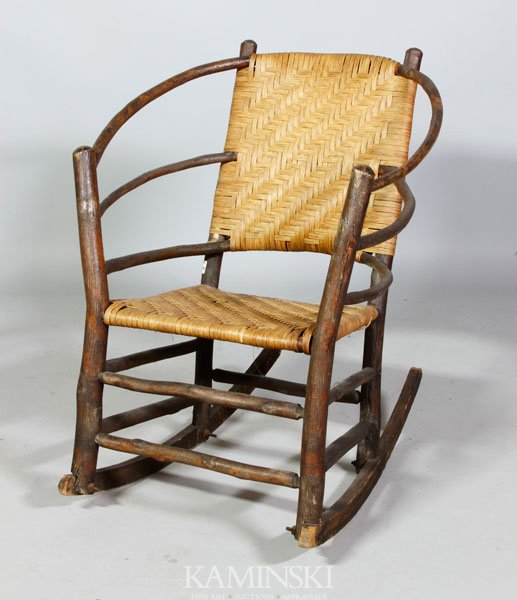 Hickory Rocker: Rocker, hickory, 31"h.